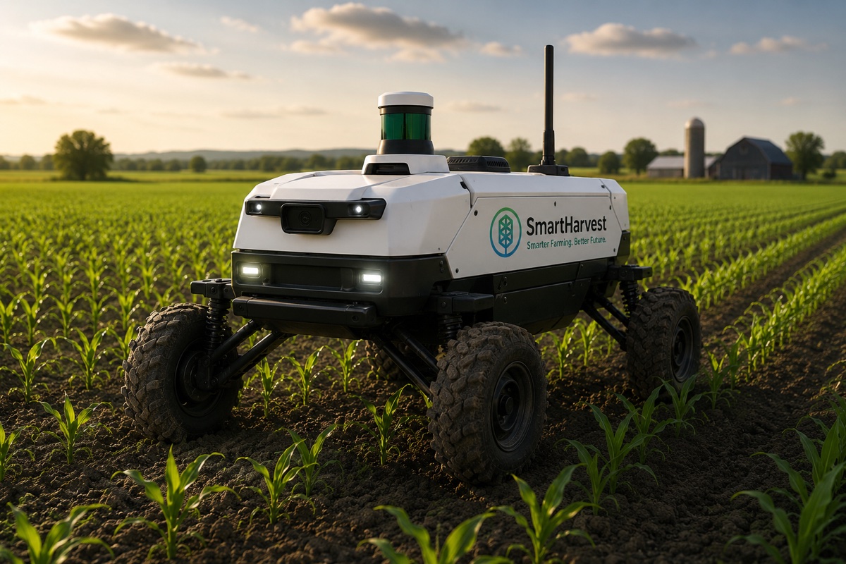 Agricultural rover in field operation